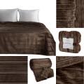 Koc Wytłaczany 200x220 Eurofirany NINA c. brązowy Na Prezent Flano 260 GSM