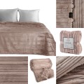 Koc Wytłaczany 150x200 Eurofirany NINA pudrowy Na Prezent Flano 260 GSM
