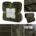 Koc Wytłaczany 150x200 Eurofirany NINA oliwkowy Na Prezent Flano 260 GSM