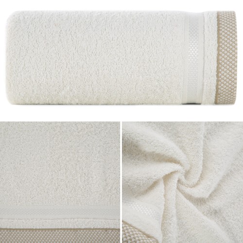 Ręcznik Frotte 50x90 Eurofirany ABBIE kremowy Kąpielowy 500g SPA Gruby