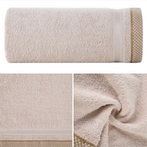 Ręcznik Frotte 50x90 Eurofirany ABBIE beżowy Kąpielowy 500g SPA Gruby