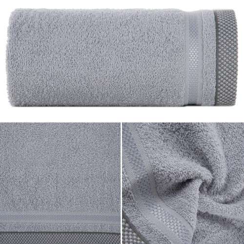 Ręcznik Frotte 50x90 Eurofirany ABBIE srebrny Kąpielowy 500g SPA Gruby