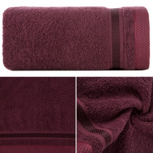 Ręcznik Frotte 50x90 Eurofirany ABBIE bordowy Kąpielowy 500g SPA Gruby