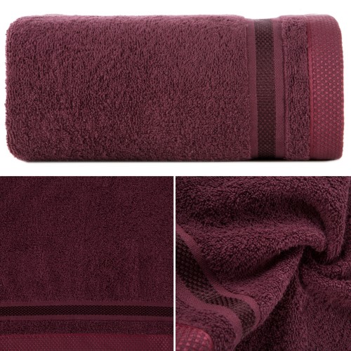 Ręcznik Frotte 50x90 Eurofirany ABBIE bordowy Kąpielowy 500g SPA Gruby