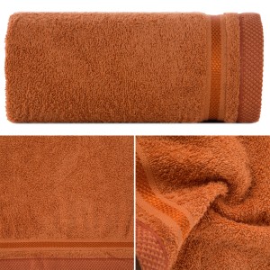 Ręcznik Frotte 50x90 Eurofirany ABBIE pomarańczowy Kąpielowy 500g SPA Gruby