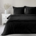 Pościel Bawełniana W Prążki 160x200 VERA czarny Komplet Eurofirany Hotelowa
