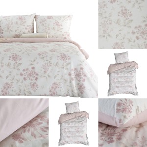 Pościel Bawełniana Komplet 140x200 LILA w Kwiaty Eurofirany Bawełna