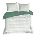 Pościel Satynowa 160x200 RAYA biały+mięta Eurofirany Dwustronna W Paski