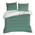 Pościel Satynowa 160x200 RAYA biały+mięta Eurofirany Dwustronna W Paski