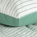 Pościel Satynowa 160x200 RAYA biały+mięta Eurofirany Dwustronna W Paski