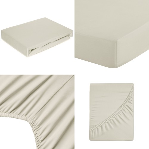 Prześcieradło Z Gumką 100x200+25cm SOFT kremowe Eurofirany Grube Na Materac