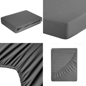 Prześcieradło Z Gumką 140x200+30cm SOFT stalowe Eurofirany Grube Na Materac