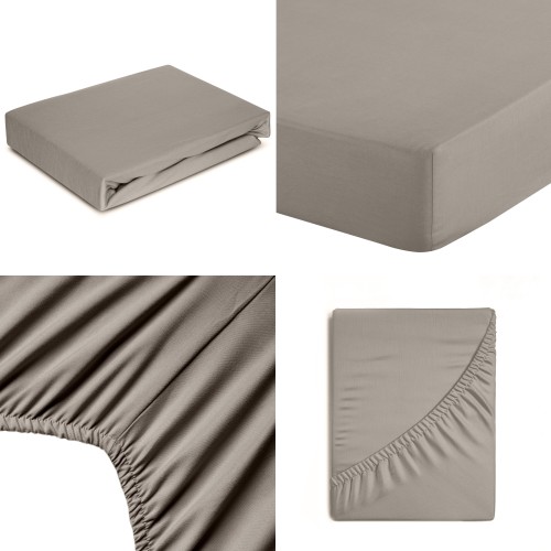 Prześcieradło Z Gumką 220x200+30cm SOFT srebrne Eurofirany Grube Na Materac