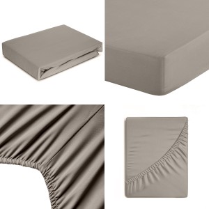 Prześcieradło Z Gumką 180x200+30cm SOFT srebrne Eurofirany Grube Na Materac