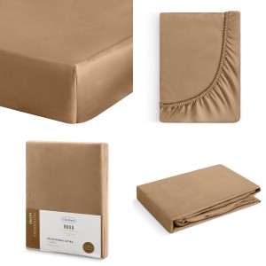 Prześcieradło z Gumką 100x200 +25cm NOVA 3 ceglany Eurofirany 100% Bawełna