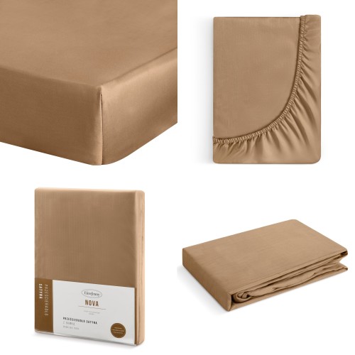 Prześcieradło z Gumką 100x200 +25cm NOVA 3 ceglany Eurofirany 100% Bawełna