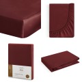 Prześcieradło z Gumką 140x200 +30cm NOVA 3 burgund Eurofirany 100% Bawełna