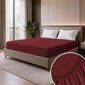 Prześcieradło z Gumką 100x200 + 25cm NOVA 3 burgund Eurofirany 100% Bawełna