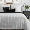 Pościel Satynowa 140x200 RAYA biały+czarny Eurofirany Dwustronna W Paski