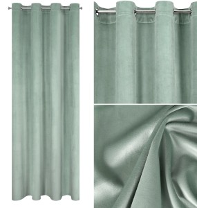 Eurofirany Zasłona Welwetowa 140x250 Na Przelotkach MELANIE j. mięta