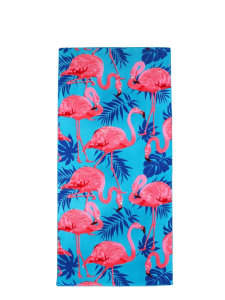 Ręcznik Plażowy Kąpielowy 70x145 Flaming Granatowy Szybkoschnący Designerski 