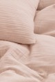 Pościel Bawełniana 160x200 MUŚLIN Pudrowa Komplet Muślinowy 100% Bawełna