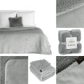 Koc Dwustronny 170x210 Polar Bukla TEDY srebrny Eurofirany Sherpa Baranek