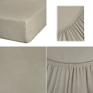 Prześcieradło Z Gumką JERSEY 180x200+25cm beżowe Grube Kolory Miękkie 