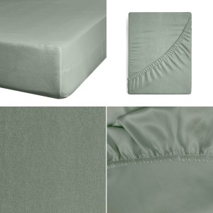 Prześcieradło Z Gumką JERSEY 140x200+25cm szałwia Grube Kolory Miękkie 