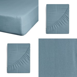 Prześcieradło Z Gumką JERSEY 140x200+25cm niebieskie Grube Kolory Miękkie 