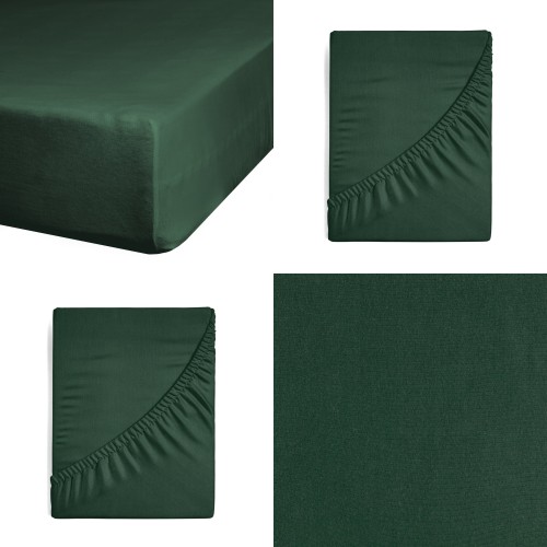Prześcieradło Z Gumką JERSEY 160x200+25cm zielone Grube Kolory Miękkie