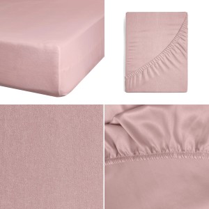 Prześcieradło Z Gumką JERSEY 100x200+25cm różowe Grube Kolory Miękkie