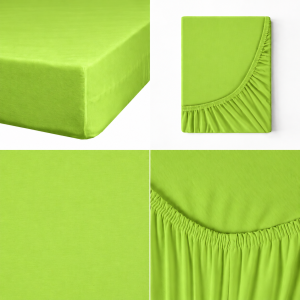 Prześcieradło Z Gumką JERSEY 140x200+25cm limon Grube Kolory Miękkie