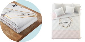 Narzuta na łóżko 200x220 SH Living PINK MARBLE