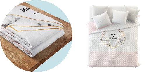 Narzuta na łóżko 200x220 SH Living PINK MARBLE