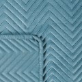 Narzuta Na Łóżko 220x240 Eurofirany SOFIA niebieska Welwet Pikowana Jodełka