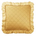 Poszewka do narzuty 45x45 z falbaną RUFFY musztardowa Designerska Ozdobna
