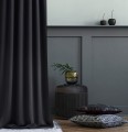 Zasłona Gotowa Na Przelotkach 140x250 Room99 Aura Z Gładkiej Tkaniny czarny