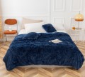 Narzuta Na Łóżko 150x200 Włochacz Futrzak Koc YETI granat Miękki Pled
