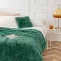 Narzuta Na Łóżko 150x200 Włochacz Futrzak Koc YETI b. zieleń Miękki Pled