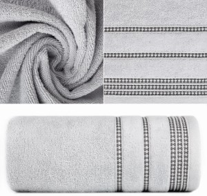 Ręcznik Frotte 50x90 Eurofirany AMANDA srebrny Z Bordiurą Chłonny