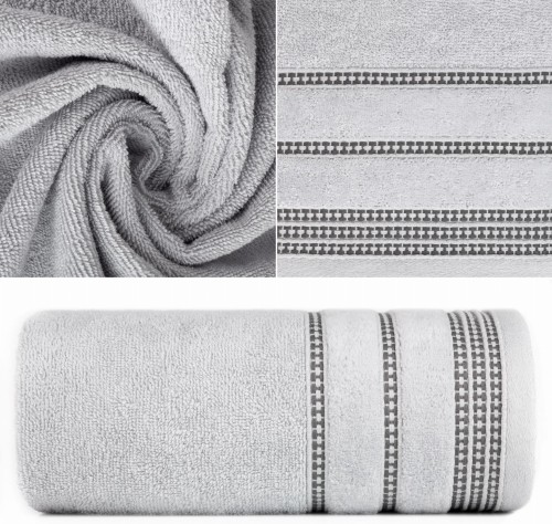 Ręcznik Frotte 50x90 Eurofirany AMANDA srebrny Z Bordiurą Chłonny