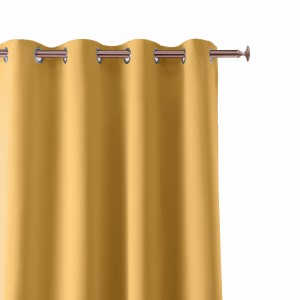Zasłona 180x250 Na Przelotkach AURA musztardowy Gotowa Kółka Do Salonu Room99