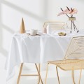 Obrus Plamoodporny 130x180 Na Stół AURA biały Gładki Tradycyjny Room99