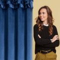 Zasłona Z Falbanami Welwet 140x250 ERIN granatowa Eurofirany Na Przelotkach