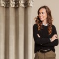 Zasłona Z Falbanami Welwet 140x250 ERIN ciemnobeżowa Eurofirany Na Przelotkach