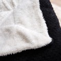 Koc Z Mikrofibry 150x200 SHERPA czarny Ciepły Gruby Miękki Na Prezent Pled