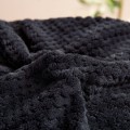 Koc Z Mikrofibry 150x200 SHERPA czarny Ciepły Gruby Miękki Na Prezent Pled