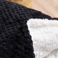Koc Z Mikrofibry 150x200 SHERPA czarny Ciepły Gruby Miękki Na Prezent Pled