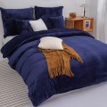 Pościel Z Mikrofibry MIŚ 200x220 COZY granat Ciepła Zimowa Gruba Komplet